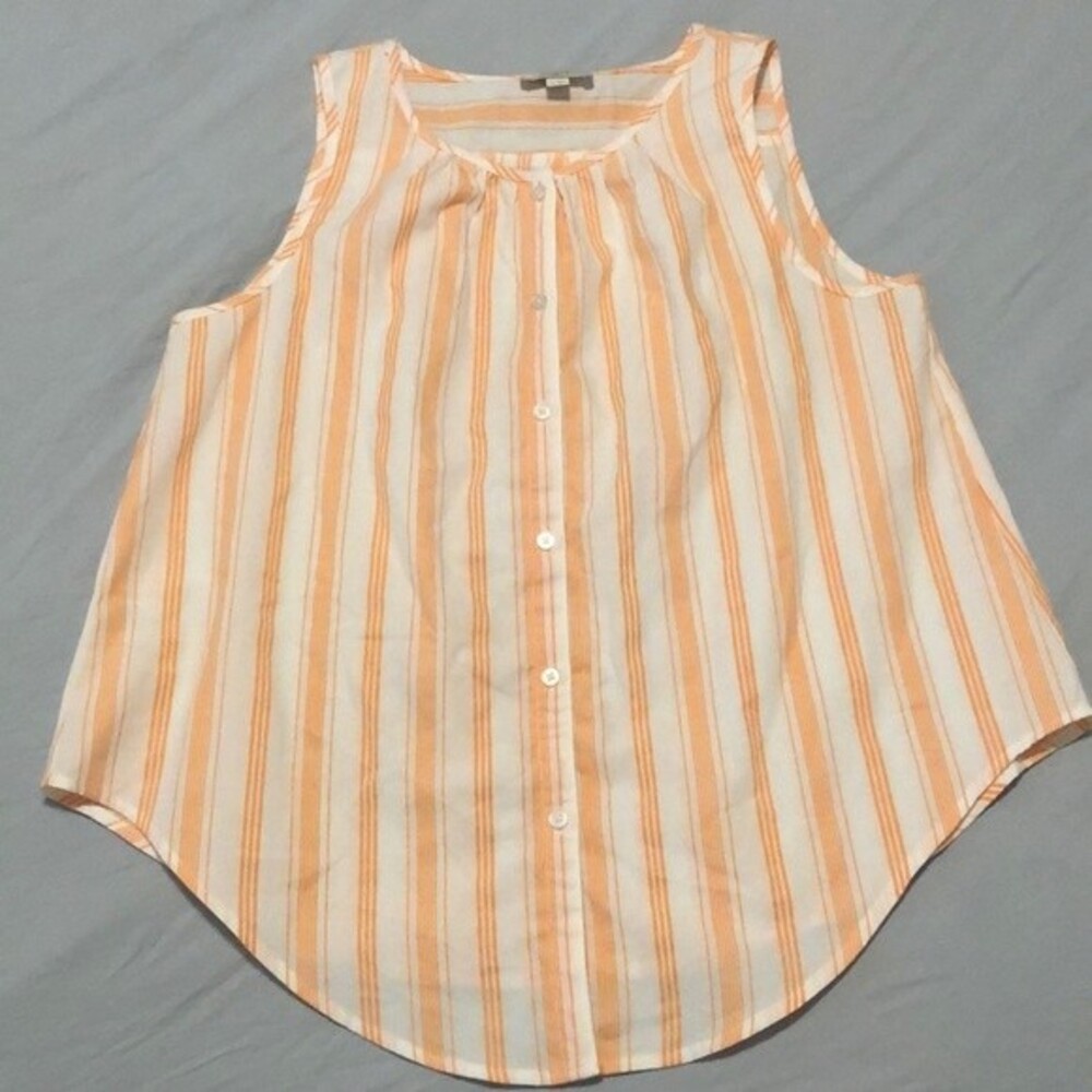 Loft Sleeveless 100% Cotton Tie Knot Blouse Size Small